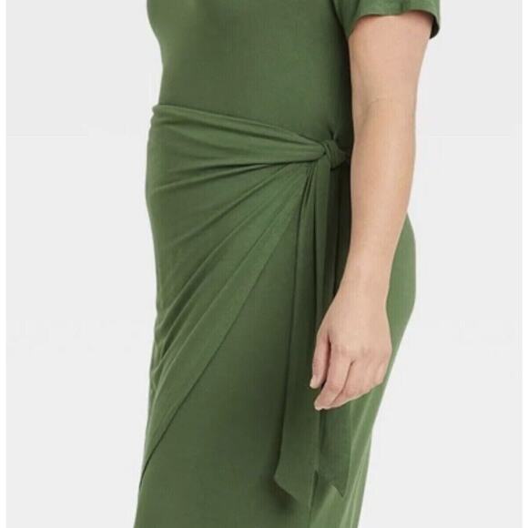 NEW Ava & Viv Faux Wrap Dress Rayon Jersey Knit Stretch Plus Size 2X 20W 22W - Picture 3 of 10